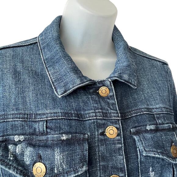 Pistola Emmen Cropped Dark Wash Denim Jacket Size Medium - Picture 4 of 7